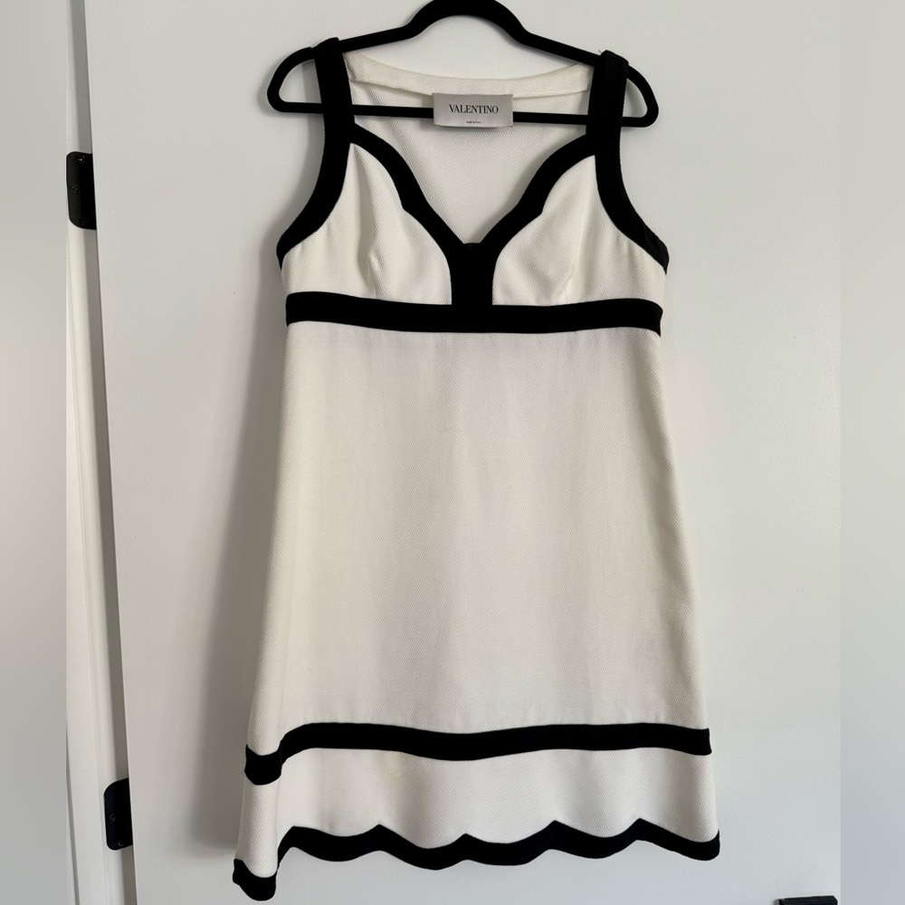Valentino Women's Black and White Mini Dress